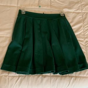 Hunter Green Anthropologie Pleated Skirt